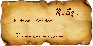 Mudrony Szidor névjegykártya